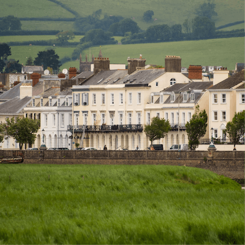 Explore the quaint town of Barnstaple with its winding narrow streets, riverfront cafes, and local boutiques – five minutes away by car