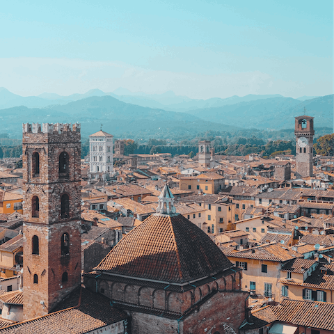 Make the ten-minute drive into the heart of Lucca