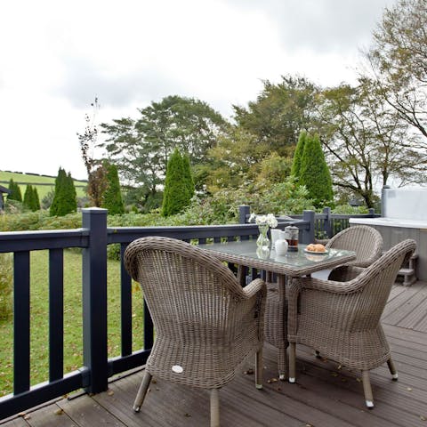 Sip your morning coffee on the decking to the backdrop of birdsong
