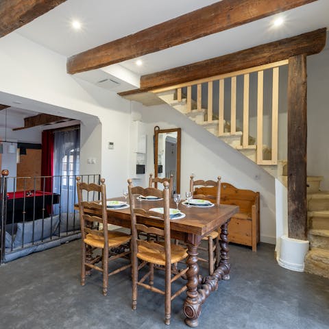 Serve up some French culinary delights at the dining area