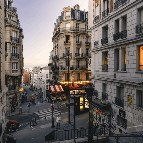 Explore the charming streets of central Paris, within a thirty–five–minute journey on public transport