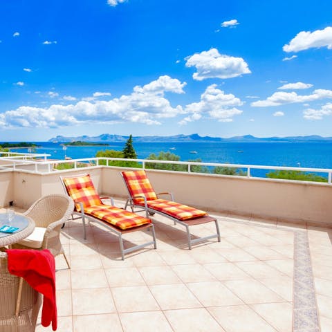 Soak up the sun and sea views from the terrace