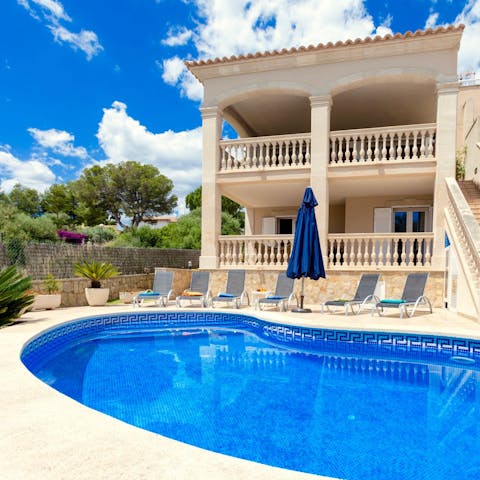 Take a dip in the private pool for some respite from the Spanish heat