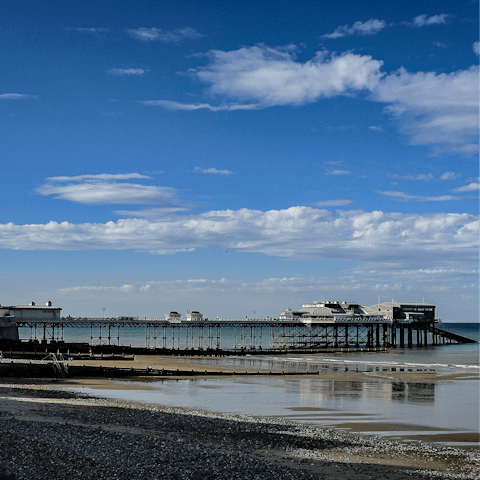 Spend the day on Cromer's sandy beach, a ten-minute walk away