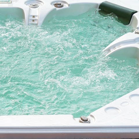Sink into the hot tub for a long, luxurious soak