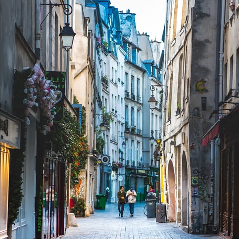 Go out and explore Le Marais' colourful streets, just outside your door