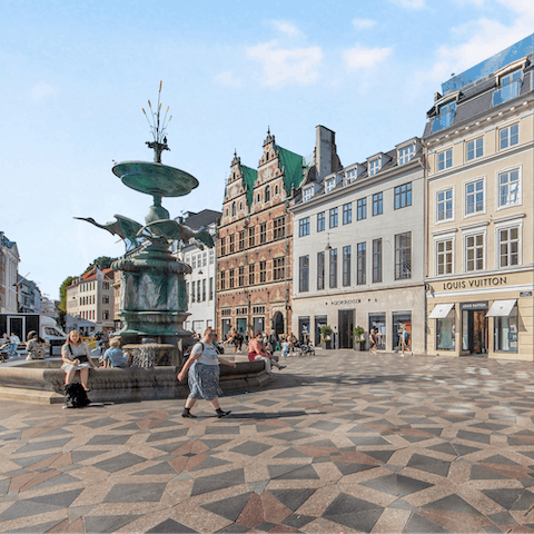 Peruse the shops in the pedestrian Strøget area, less than a five-minute walk away