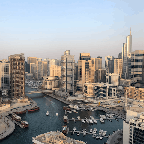 Spend a day or two around the vibrant hub of Dubai Marina, lined with high-end amenities