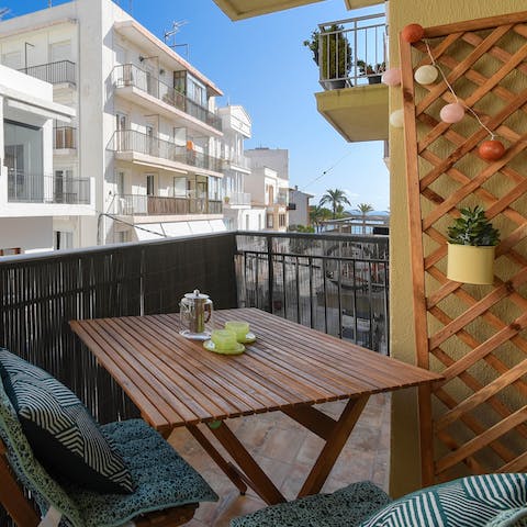 Watch the sky slowly change colour from the comfort of the home's balcony