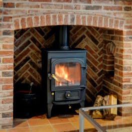 Warm up with a homely wood-burning stove 