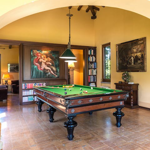 Get a game of pool going on the full-size table