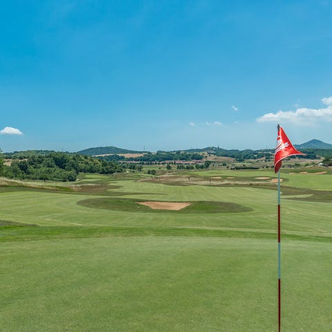 Pop to the golf course next door for a day on the green