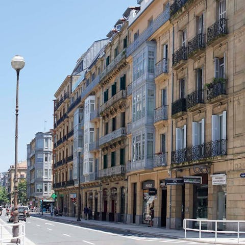 Find yourself in the heart of San Sebastián within one hundred metres of your front door