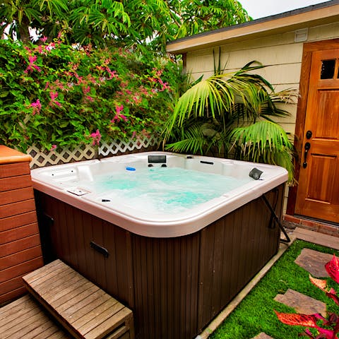 Soak in the jacuzzi after a day of adventure