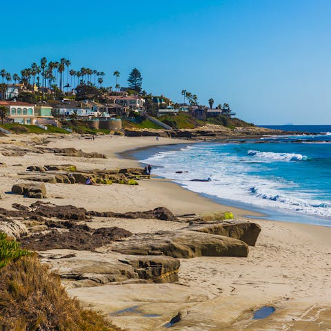 Walk less than fifteen minutes to the beaches of La Jolla