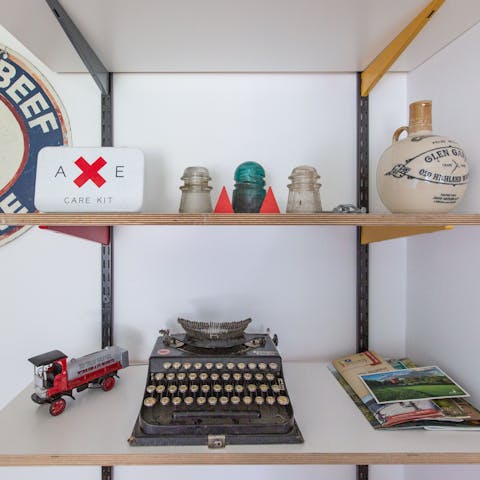 Admire the quirky decor and unique collection of objects