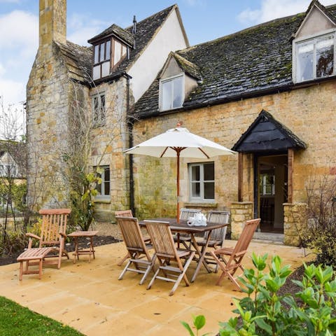 Dine alfresco on your back patio on warm summer days