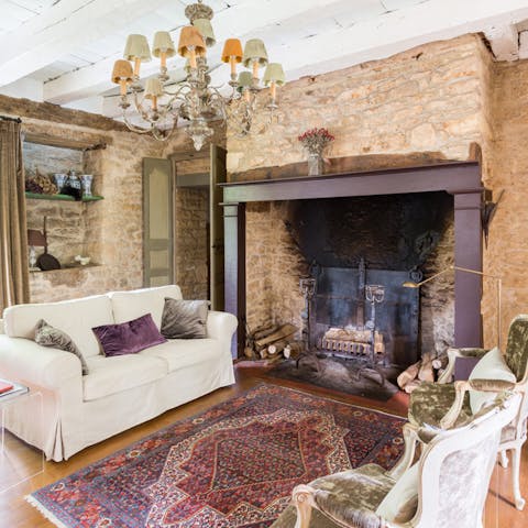 Cosy up in front of the fireplace