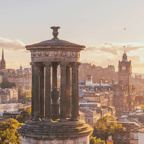Take a walk up Calton Hill to admire striking views of the city, just over 1 mile from home