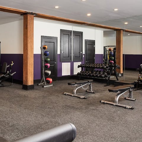 Enjoy a workout in the shared gym