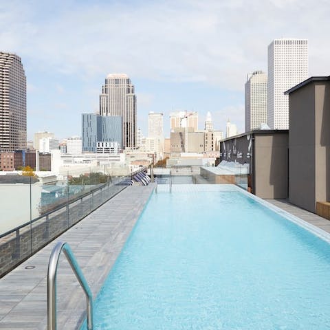 Take a refreshing dip in the rooftop pool
