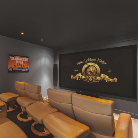 Come together for a movie night in the cinema room
