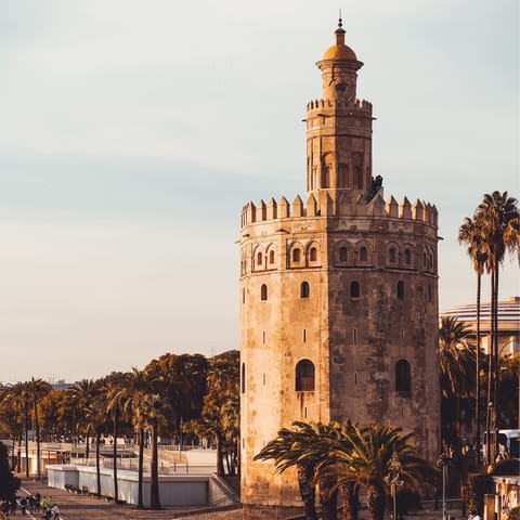 Look out to views of the Torre del Oro from this incredible location