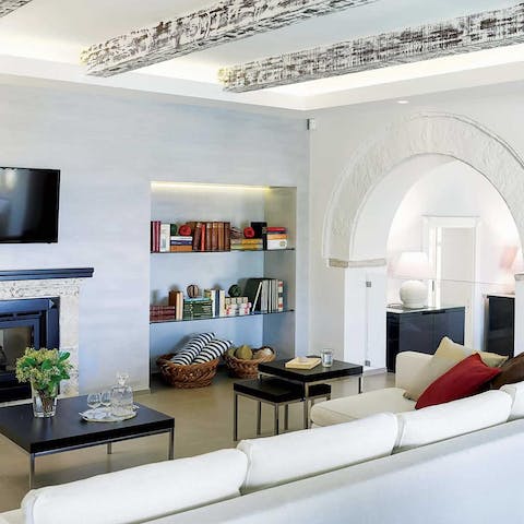 Watch a movie in the stylish living room