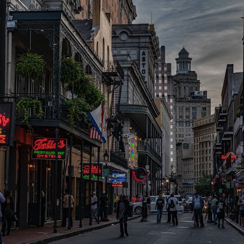 Enjoy an evening of Jazz and traditional cuisine in the French Quarter, just a 5-minute walk away