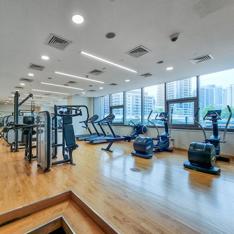 Work up a sweat in the fully equipped fitness centre