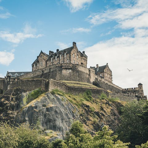 Visit Edinburgh Castle, a thirteen-minute stroll from your door
