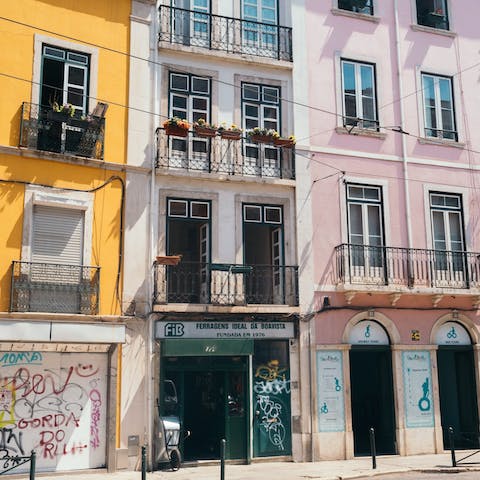 Visit the trendy Bairro Alto district for hip bars and quirky shopping, just a twelve-minute walk away