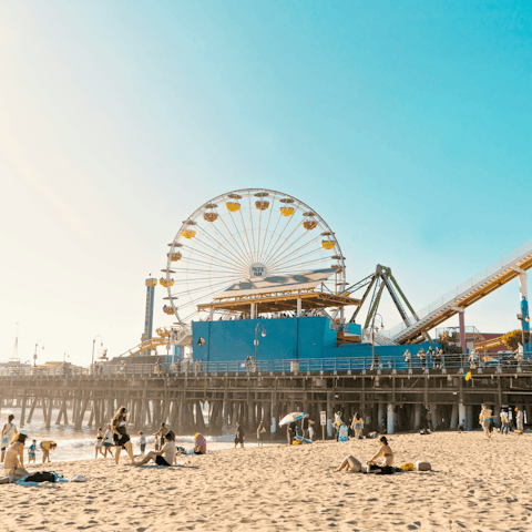 Spend a day on the beach in Santa Monica – a short drive away