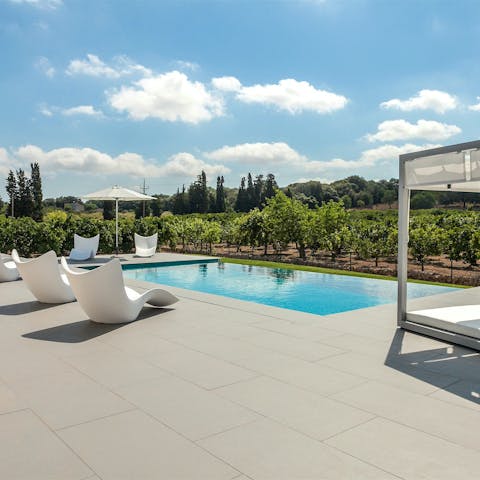 Soak up the sun from in or beside the private pool