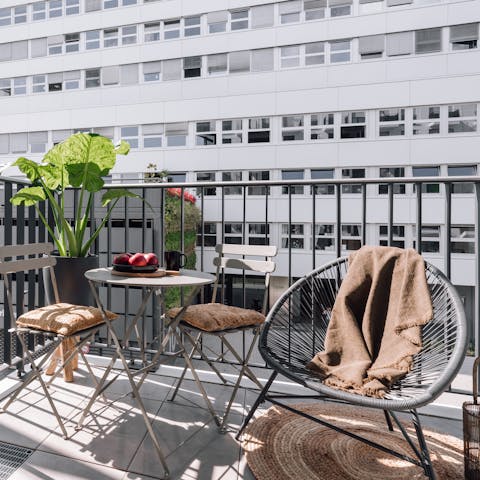 Take your morning coffee out onto the balcony