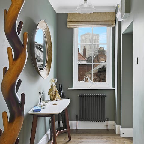 Take in further glorious views of York Minster from every room – even the stylish hallway