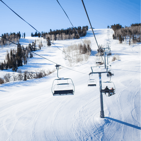 Take the resort shuttle from the nearby stop to be on the slopes in minutes