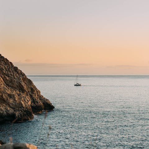 Head into S'Arenal, a fifteen-minute drive away, and relax on the sands of S'Arenal Beach 