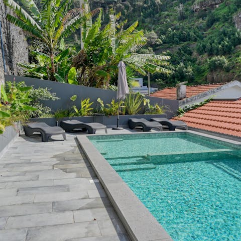 Soak up the Portuguese sun from in or beside the private pool