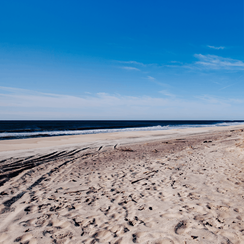 Drive six minutes to get to the beautiful, sandy Gibson Beach