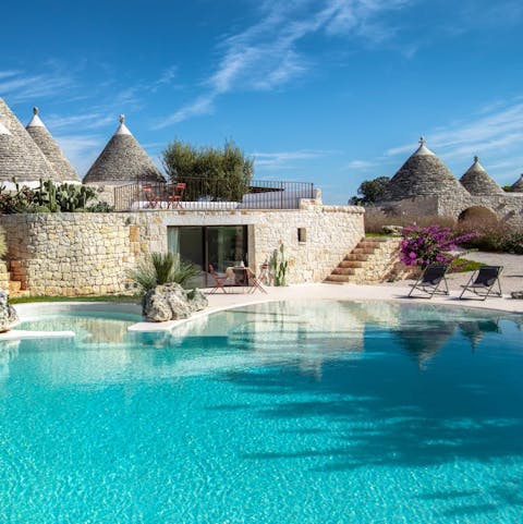 Dive into the pool to cool down, before enjoying lunch on the terrace