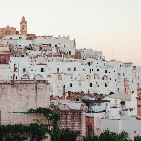 Explore the beautiful white city of Ostuni, and get lost in the Old Town 