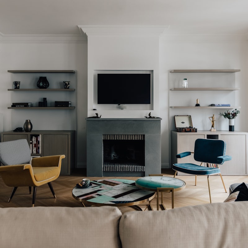 Cosy up by the fireplace with a glass of wine and a movie