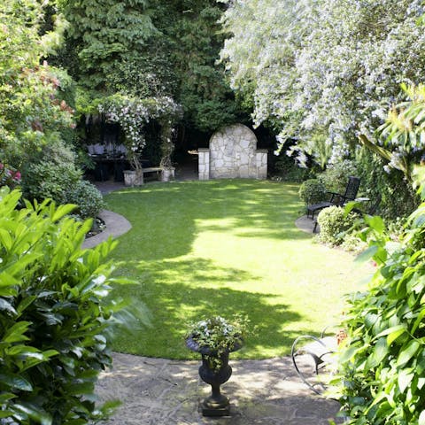 Enjoy leisurely summer afternoons in the private garden