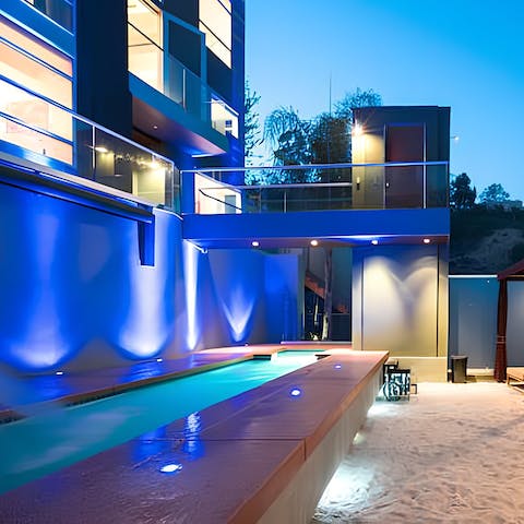 Hang out on a lounger by the pool or splash about in the water