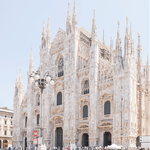 Stay in Milan's bustling city centre, only a five-minute walk from the Duomo
