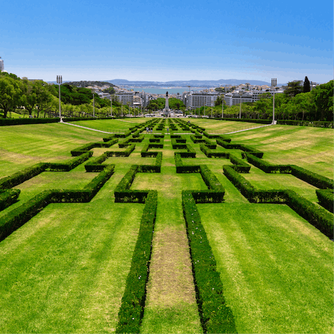 Take a stroll through Parque Eduardo VII, a fifteen-minute walk away