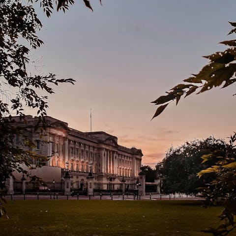 Wander down to the magnificent Buckingham Palace in a matter of seconds