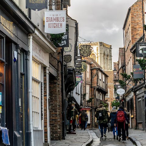 Visit The Shambles, just a minute away on foot