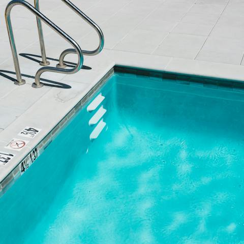 Notch up a few lengths in the communal infinity swimming pool
